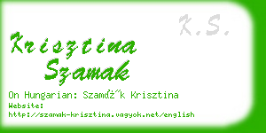 krisztina szamak business card